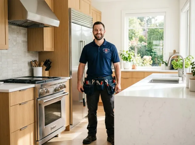Appliance Repair Hero technician in a Boring, OR kitchen after an appliance repair